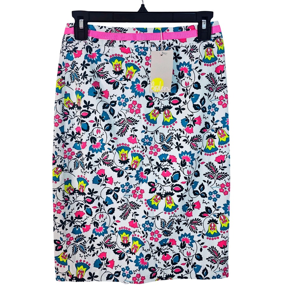 Boden Exotic Garden Floral Pencil Skirt 2R NWT Pink Office Career Colorful Bold